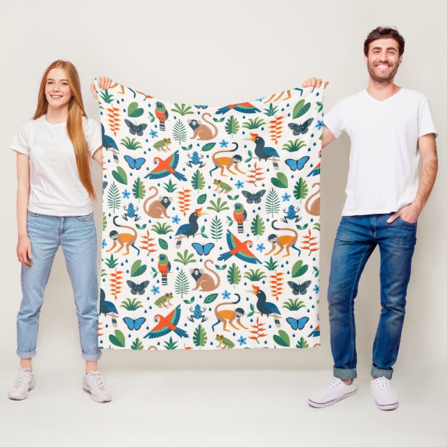 Couverture Polaire Motif animal de la forêt tropicale (En situation)