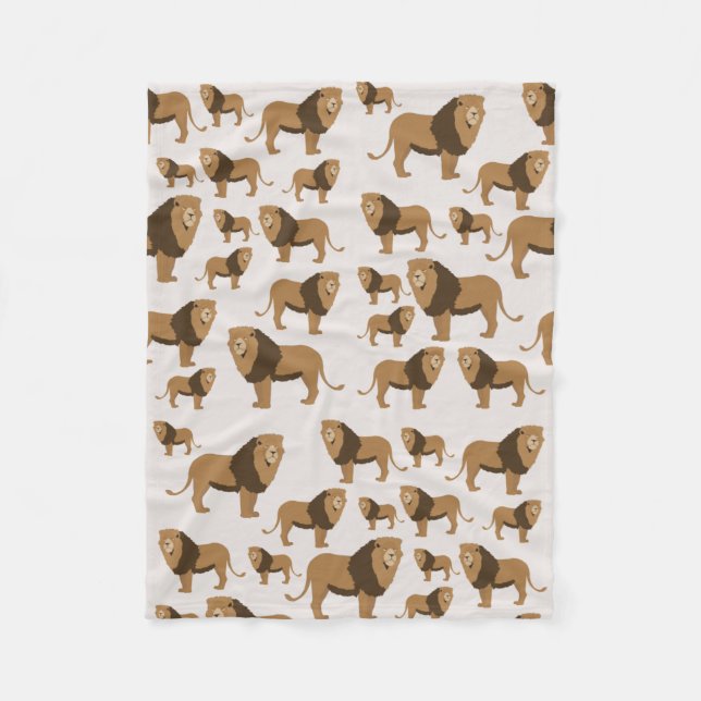 Couverture Polaire Motif animal du lion de la jungle (Devant)