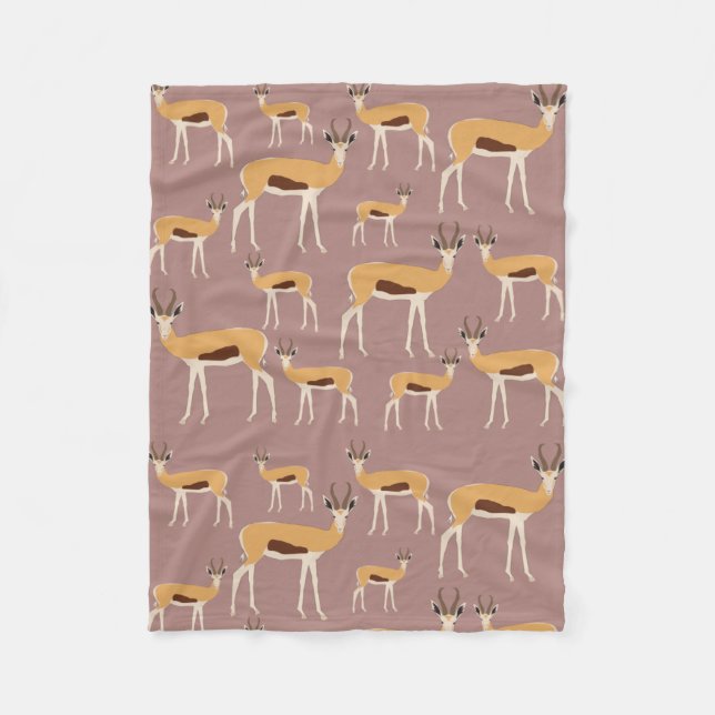 Couverture Polaire Motif animal sauvage d'Antelope (Devant)