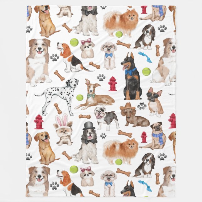 Couverture Polaire Motif Animaux mignons (Devant)