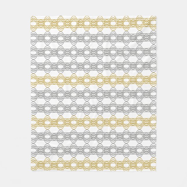 Couverture Polaire Motif argent et or (Devant)