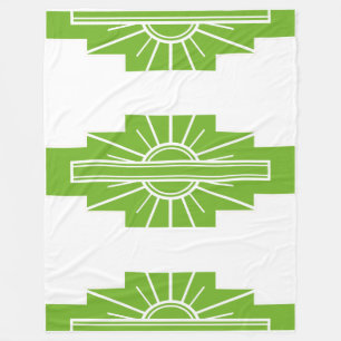 Couverture Polaire Motif Art déco à Lime