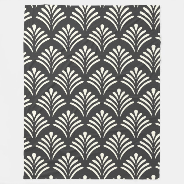 Couverture Polaire Motif Art déco moderne Motif noir et blanc  (Devant)