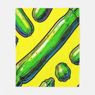 Couverture Polaire Motif Art Pop Néon Courgette