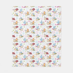 Couverture Polaire motif avec des insectes