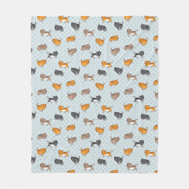 Couverture Polaire motif avec les chats drôles (Devant)