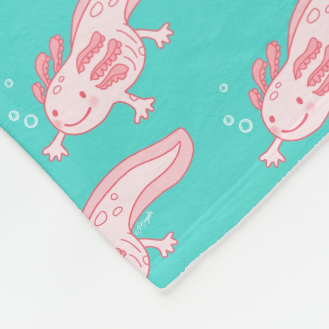 Couverture Polaire Motif Axolotl rose (Coin)