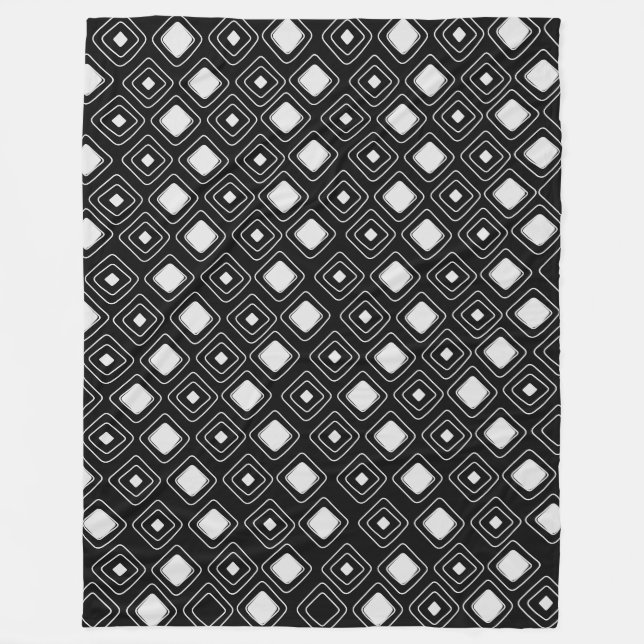Couverture Polaire Motif Aztèque tribal noir Boho (Devant)