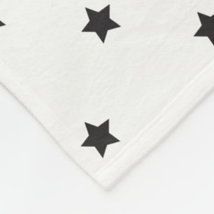 Couverture Polaire Motif Black and White Stars