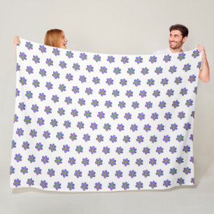 Couverture Polaire Motif blanc à la main peint en violet