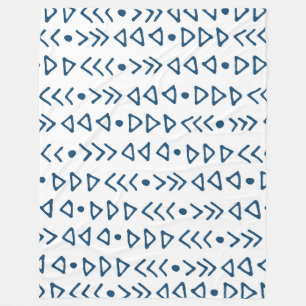 Couverture Polaire Motif blanc de flèche de triangle de bleu marine