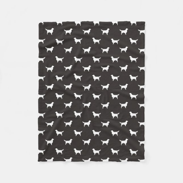 Couverture Polaire Motif blanc Golden Retriever Chien Silhouettes (Devant)