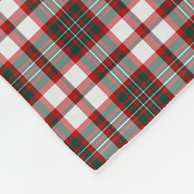 Couverture Polaire Motif blanc, rouge, et vert-foncé de plaid de Noël (Coin)