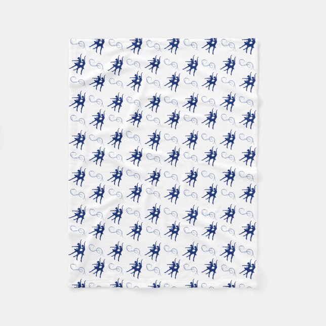 Couverture Polaire Motif bleu de danseur classique (Devant)