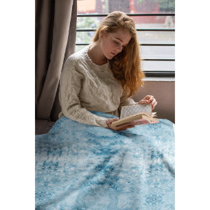 Couverture Polaire Motif bleu et blanc