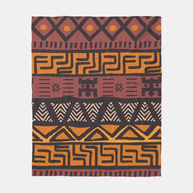 Couverture Polaire Motif bohème de couleur ethnique tribale avec géno (Devant)