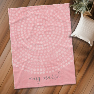 Couverture Polaire Motif Boho Dot moderne avec nom de script bounce