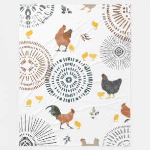 Couverture Polaire Motif Boho pour poulets et poulets
