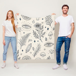 Couverture Polaire Motif botanique céleste (4)