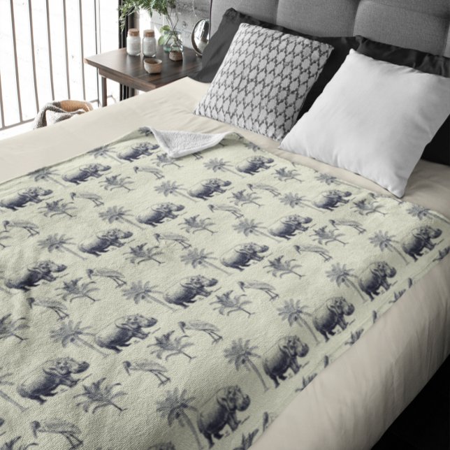 Couverture Polaire Motif botanique du Nil (Créateur téléchargé)