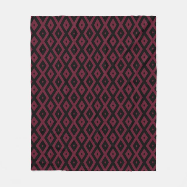 Couverture Polaire Motif bourguignon et diamant noir (Devant)