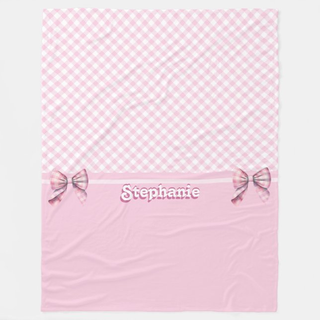 Couverture Polaire Motif & Bow en carton rose Fille tendance (Devant)