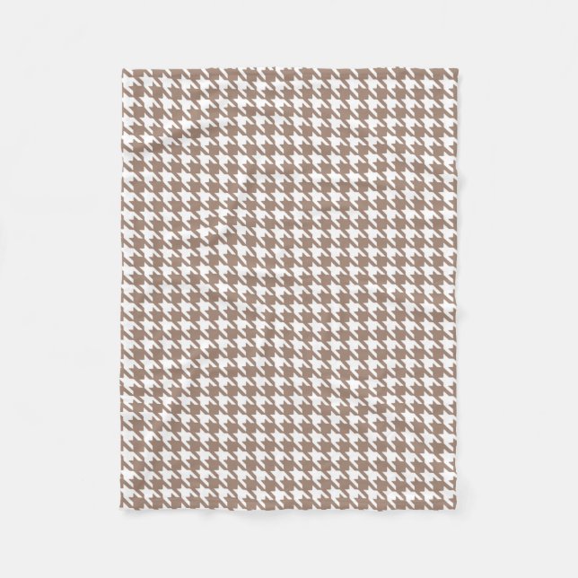 Couverture Polaire Motif Brown et blanc de classique de pied-de-poule (Devant)