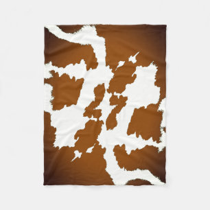 Couverture Polaire Motif Brown et blanc d'impression de vache