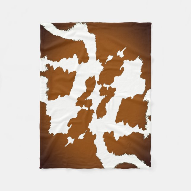 Couverture Polaire Motif Brown et blanc d'impression de vache (Devant)