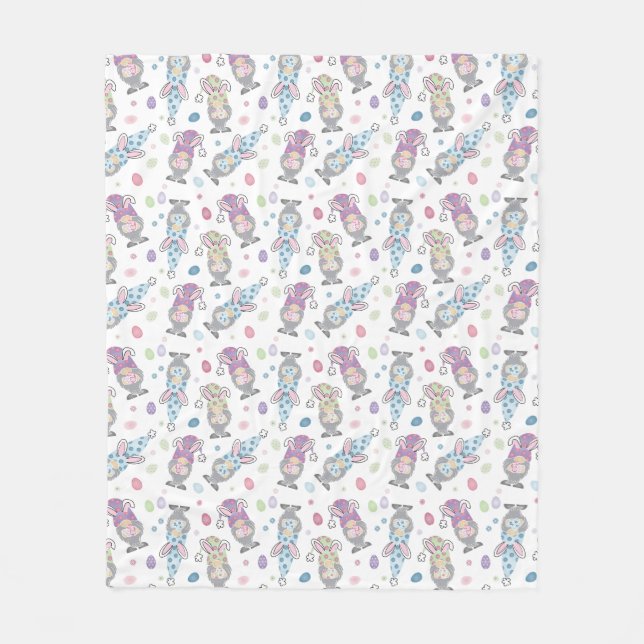Couverture Polaire Motif Bunny Gnome de Pâques (Devant)