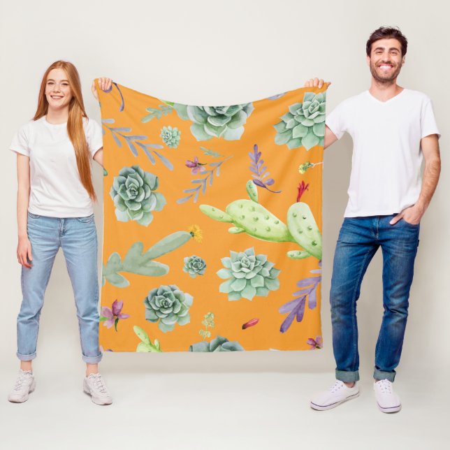 Couverture Polaire Motif Cactus 11 (En situation)