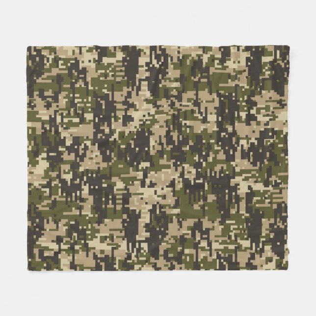 Couverture Polaire Motif Camo numérique militaire classique (Devant (Horizontal))