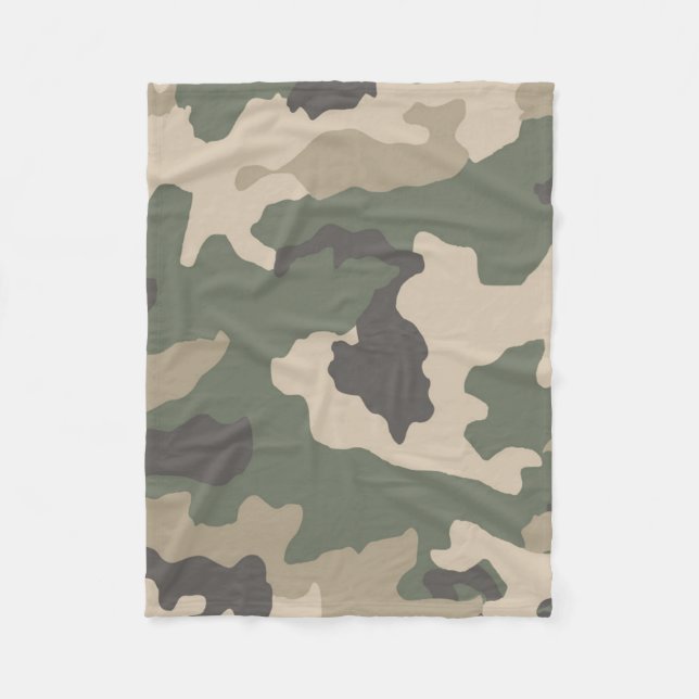 Couverture Polaire Motif Camo Vert (Devant)