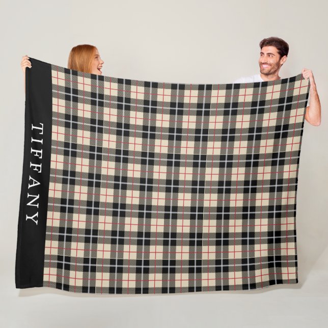 Couverture Polaire Motif chic de plaid de tartan de chameau de (En situation)