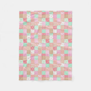 Couverture Polaire Motif chic minable vintage en pastel de patchwork