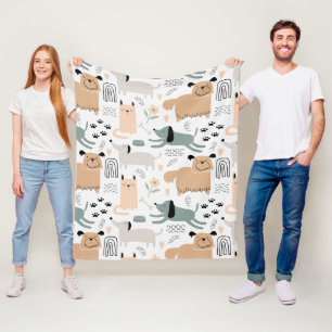 Couverture Polaire Motif chien mou