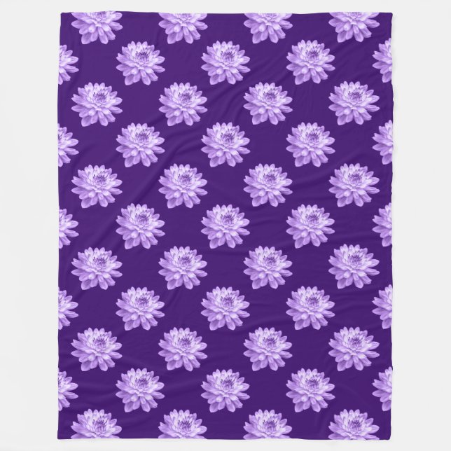Couverture Polaire Motif Chrysanthemum - Blanche polaire violette pro (Devant)