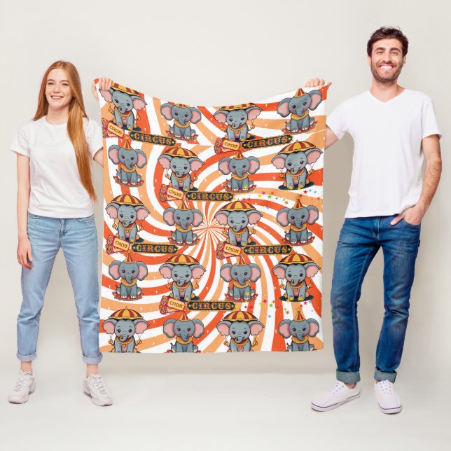 Couverture Polaire Motif Circus Elephant (En situation)