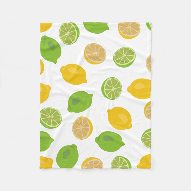 Couverture Polaire Motif citron et citron vert (Devant)
