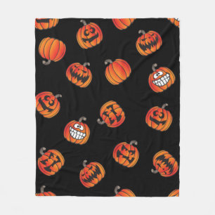 Couverture Polaire motif citrouille