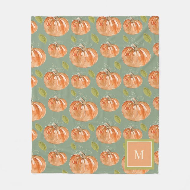 Couverture Polaire Motif Citrouille Monogram Fall (Devant)