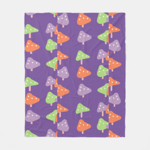 Couverture Polaire Motif coloré champignon rétro Enfants 