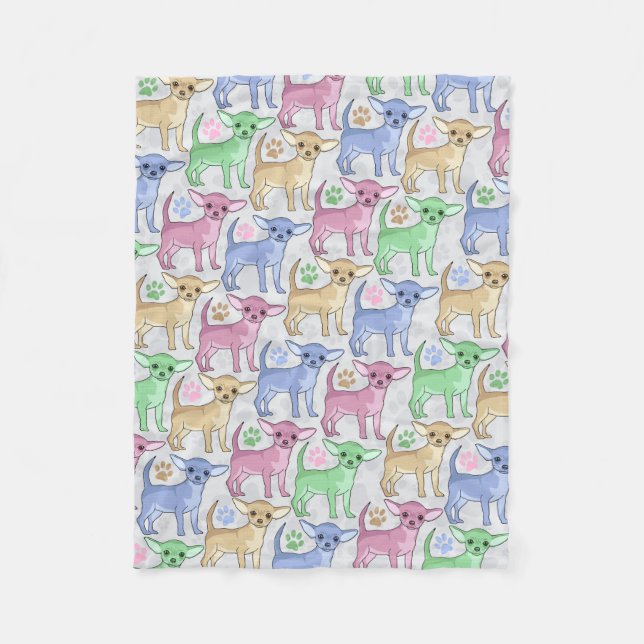 Couverture Polaire Motif coloré de Chihuahua Lover (Devant)