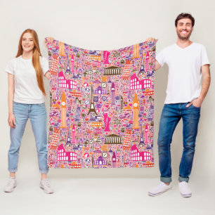 Couverture Polaire Motif coloré du monde