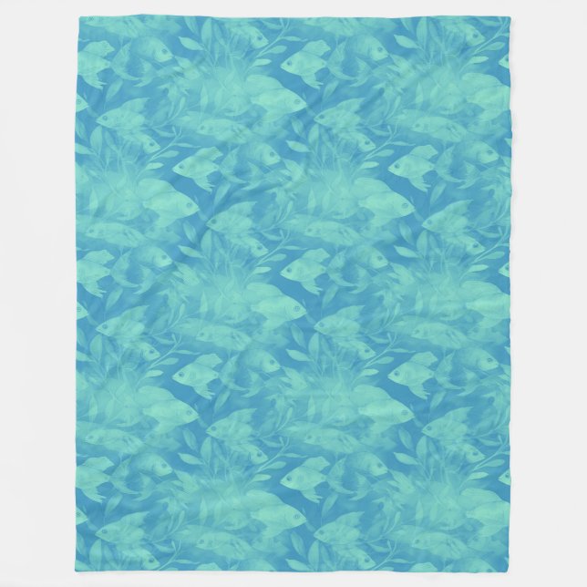 Couverture Polaire Motif cool d'aquarelle animale - Poisson 2 (Devant)