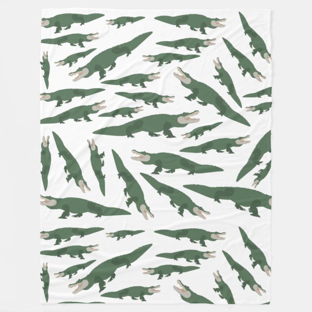 Couverture Polaire Motif crocodile de l'alligator mignon (Devant)