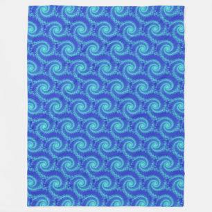 Couverture Polaire Motif cyan bleu spiral fractal