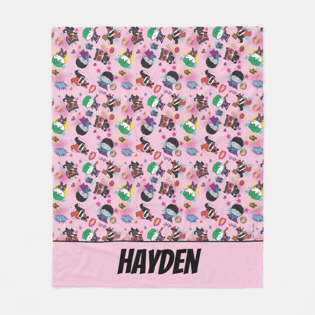 Couverture Polaire Motif d'action Chibi Super Villain (Devant)