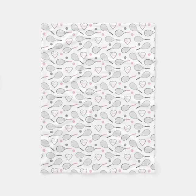 Couverture Polaire Motif d'amour de tennis (Devant)
