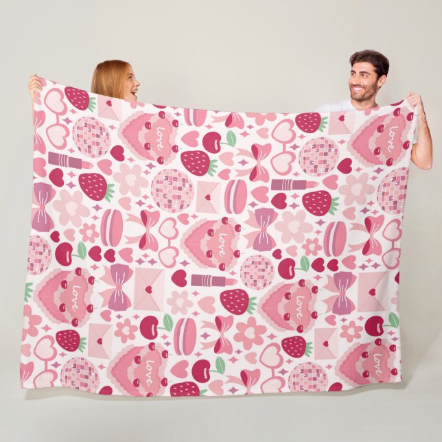 Couverture Polaire Motif d'amour et de douceur (En situation)